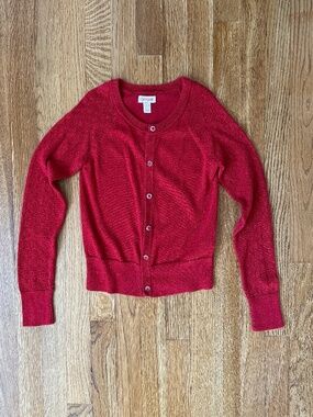 Cat & Jack Girls Shiny Cardigan, Red, Size M (7/8)